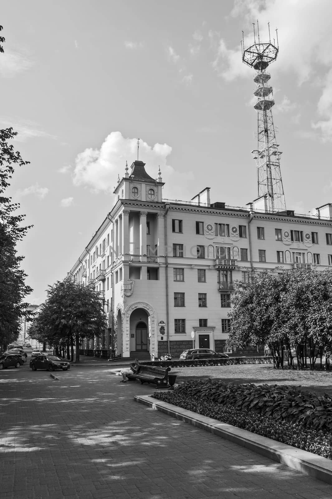 City streets. Building 1952 television tower by Grommik