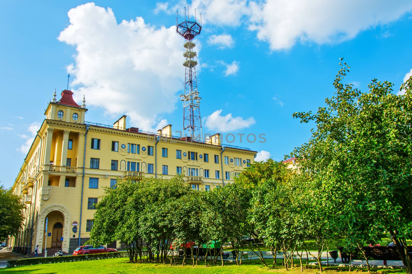 City streets. Building 1952 television tower by Grommik