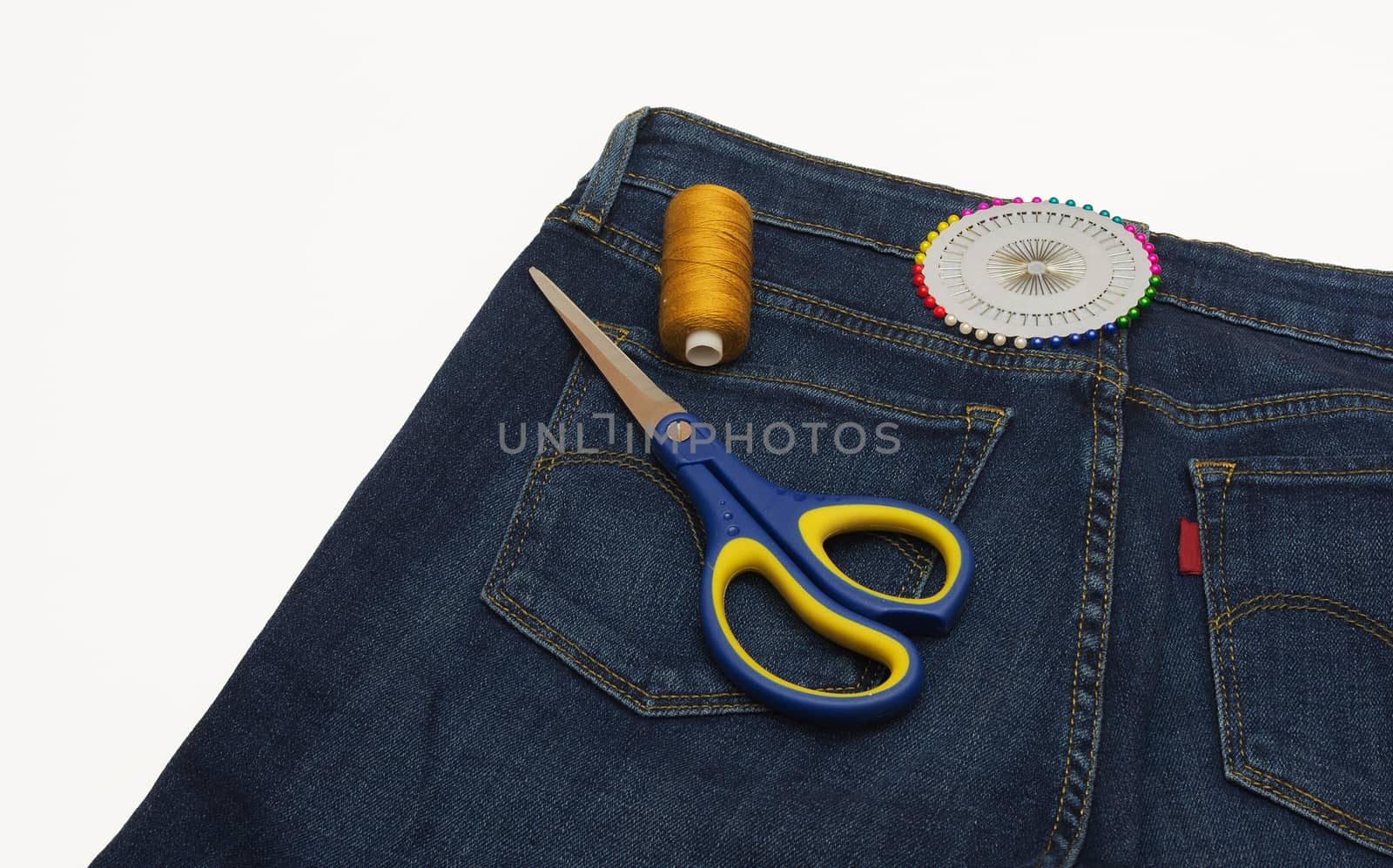 Pants denim and sewing supplies by Grommik