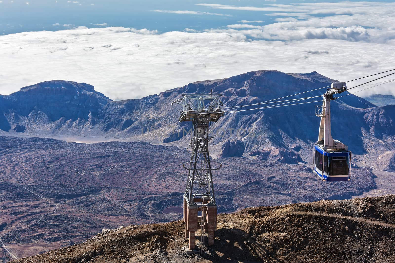 Cabin cableway on the island of Tenerife for the ascent and desc by Grommik
