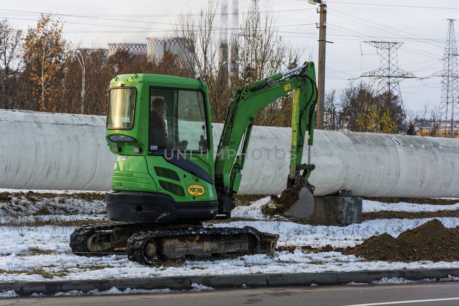 Little drips excavator trench for cable by Grommik