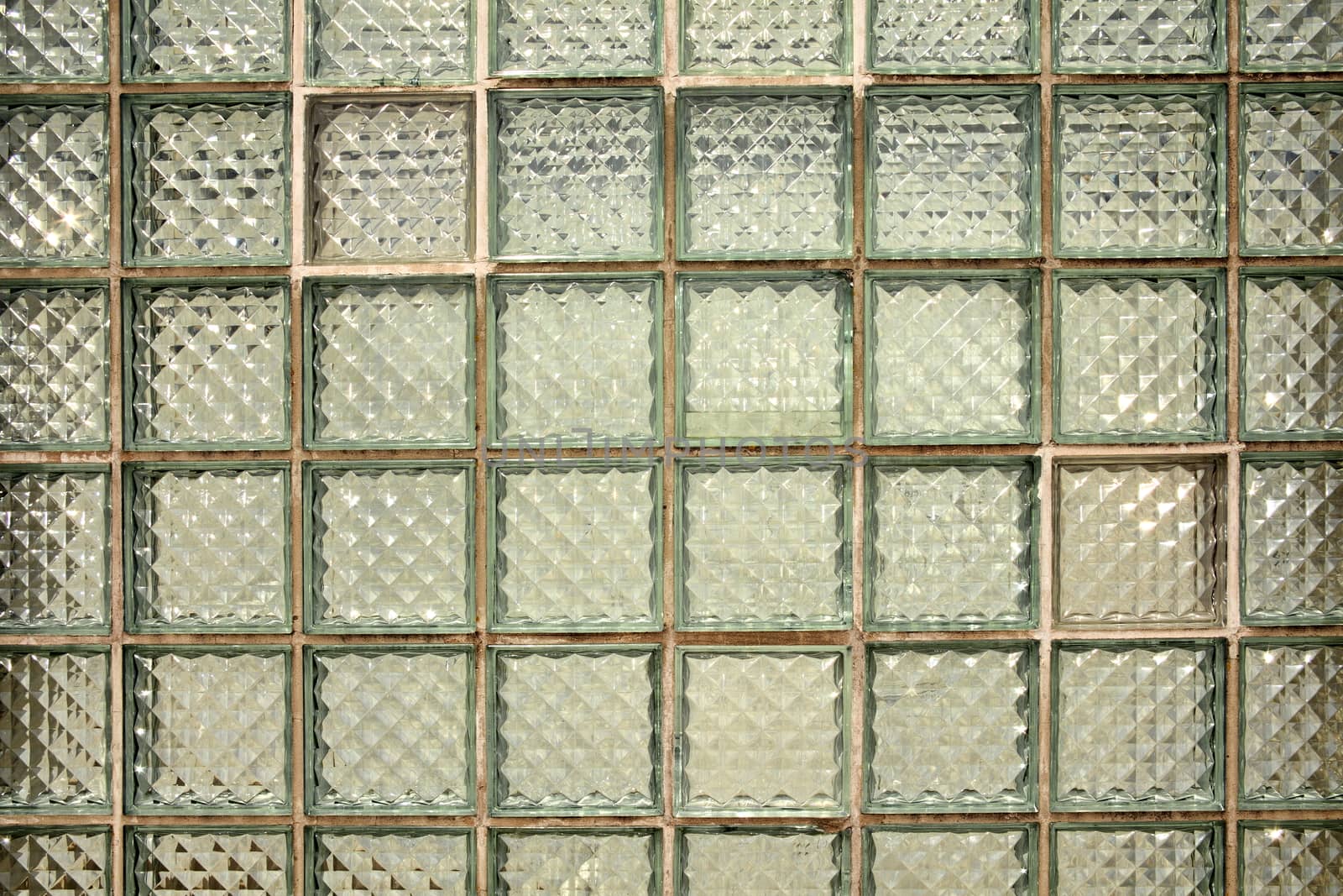 Glass brick block tiles wall background stock photo