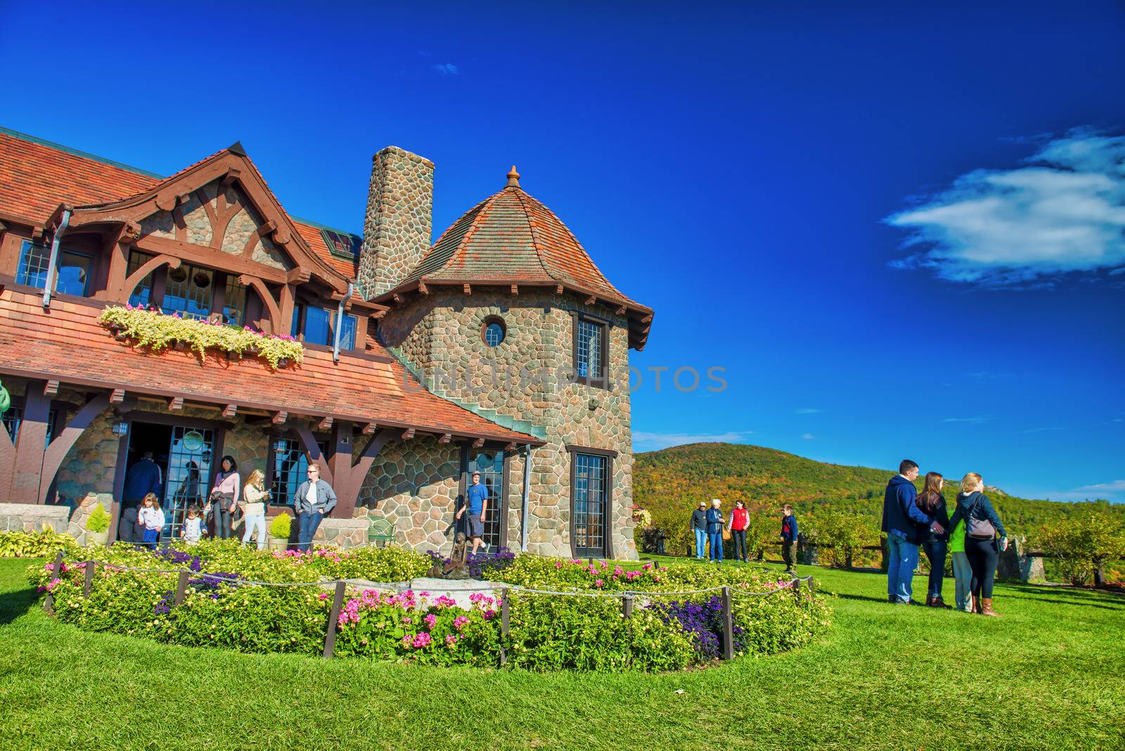 MOULTONBOROUGH, NH - OCTOBER 2015: Tourists visit Castle in the by jovannig