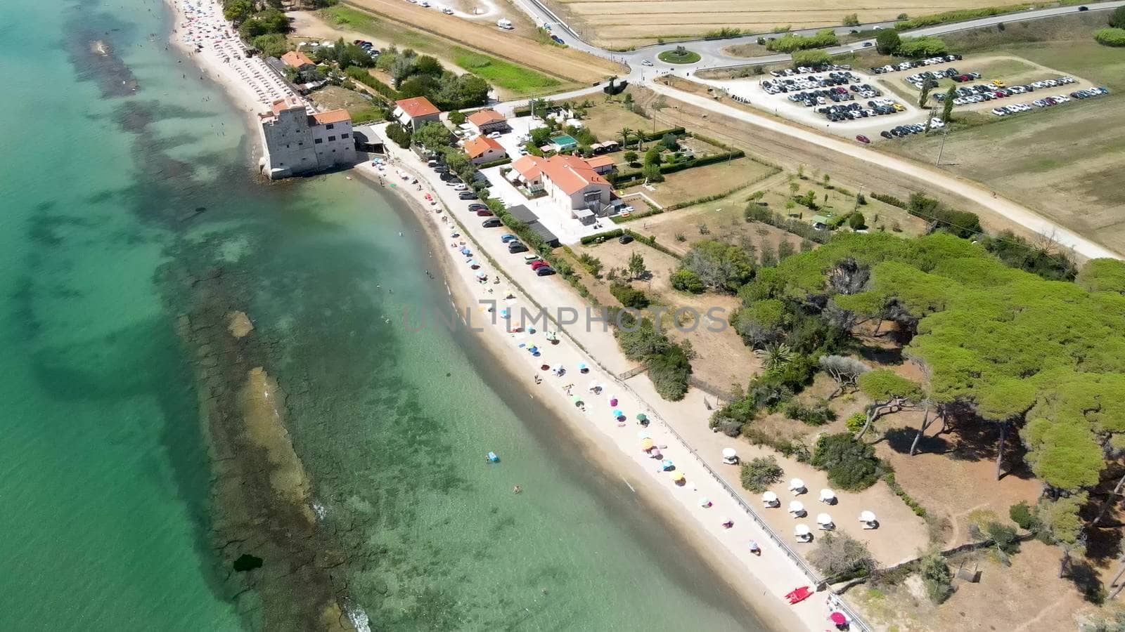 Amazing aerial view of Tuscany coastline in summer season, Italy by jovannig