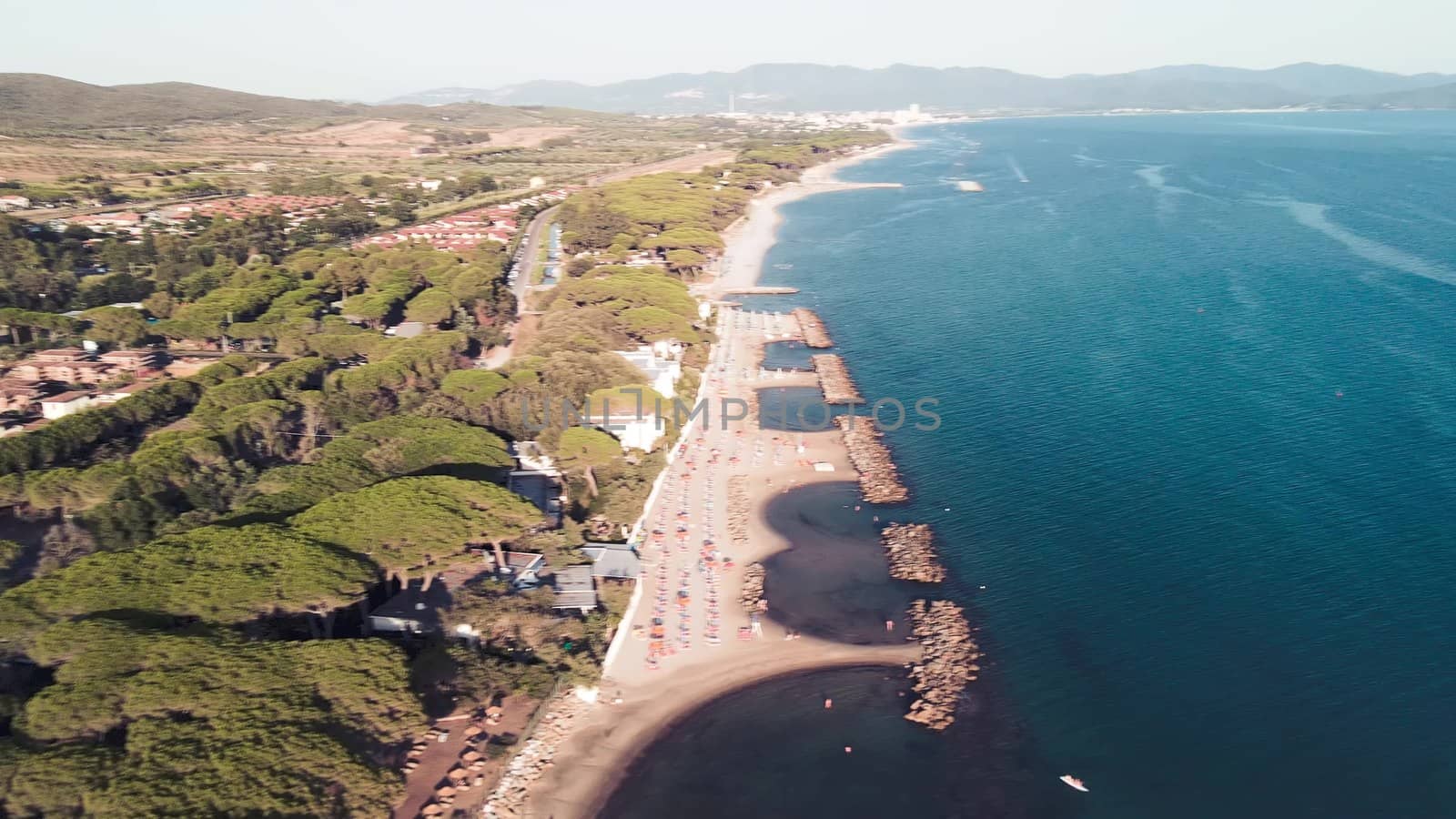 Amazing aerial view of Tuscany coastline in summer season, Italy by jovannig