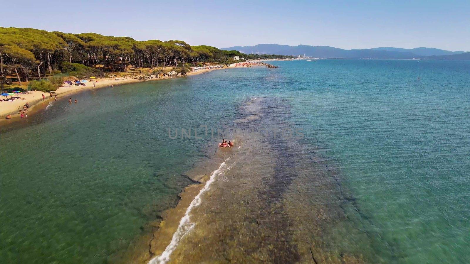 Amazing aerial view of Tuscany coastline, Italy from the drone by jovannig