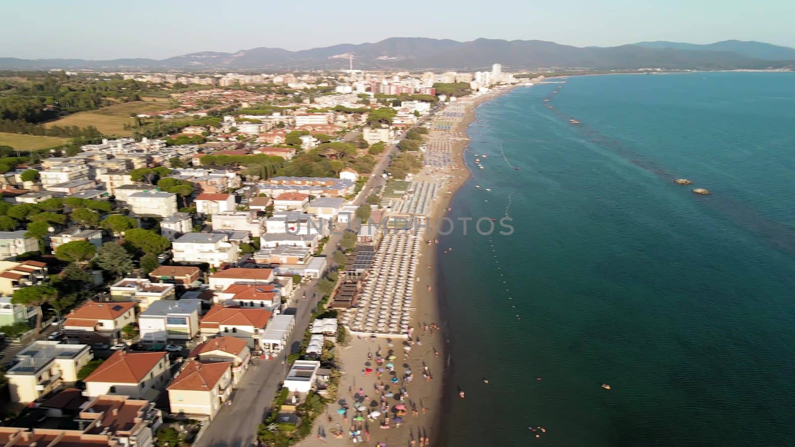 Amazing aerial view of Tuscany coastline, Italy from the drone by jovannig