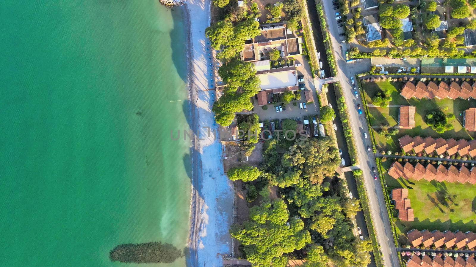 Amazing aerial view of Tuscany coastline in summer season, Italy by jovannig