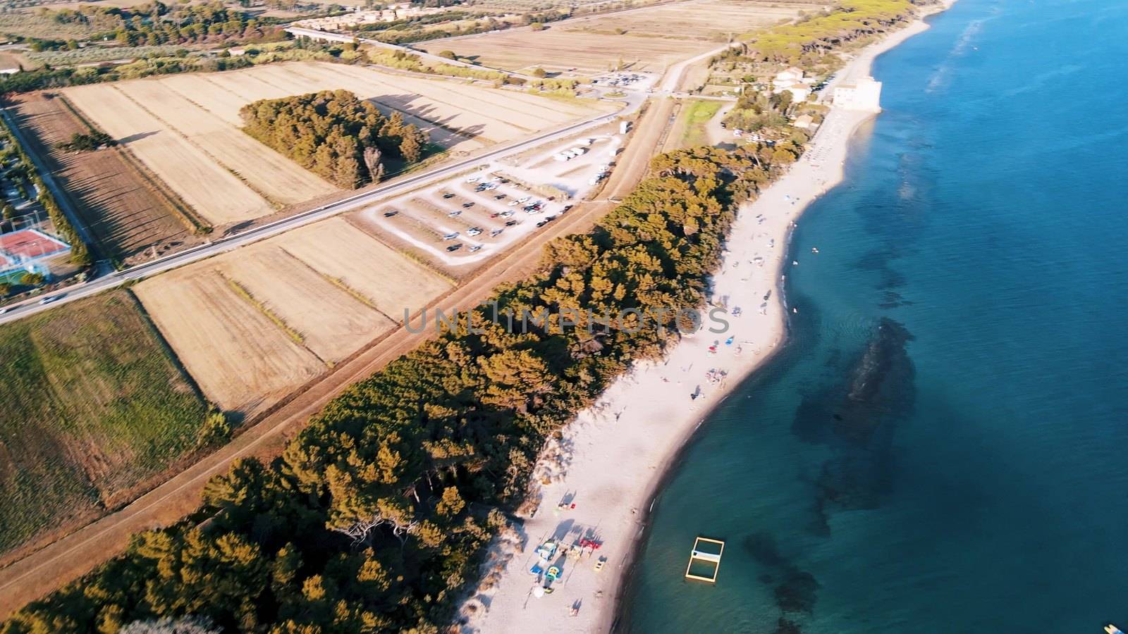 Amazing aerial view of Tuscany coastline, Italy from the drone by jovannig