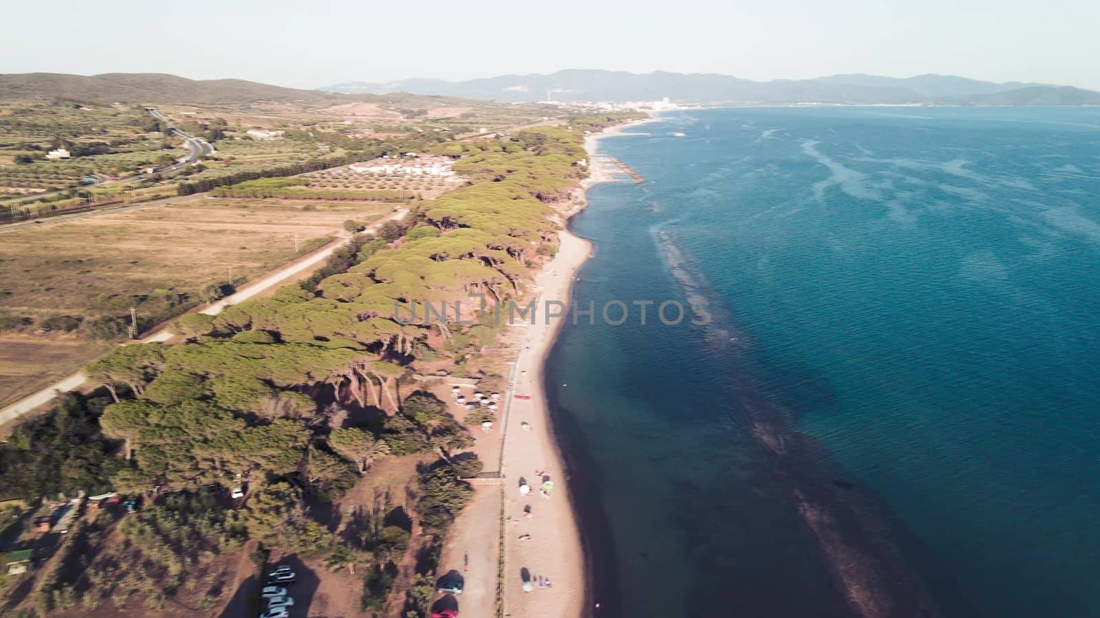 Amazing aerial view of Tuscany coastline, Italy from the drone by jovannig