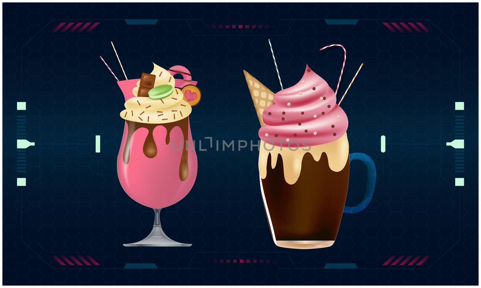 mock up illustration of ice cream on digital background by aanavcreationsplus