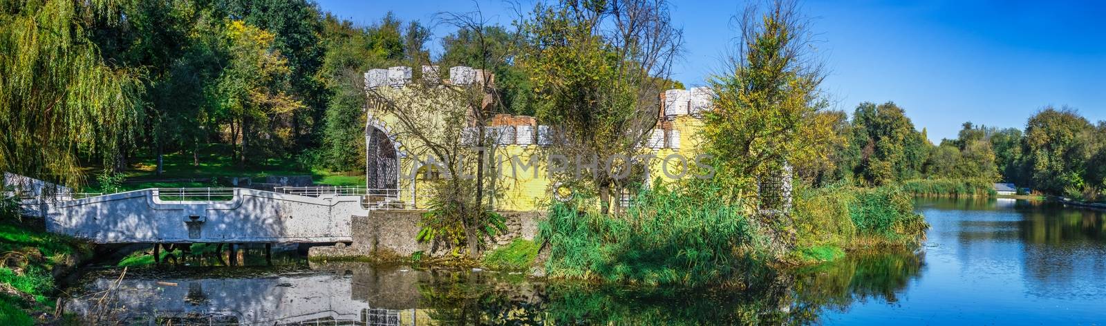 Odessa, Ukraine 10.30.2019. Abandoned Dukovsky park in Odessa, Ukraine, on a sunny autumn day