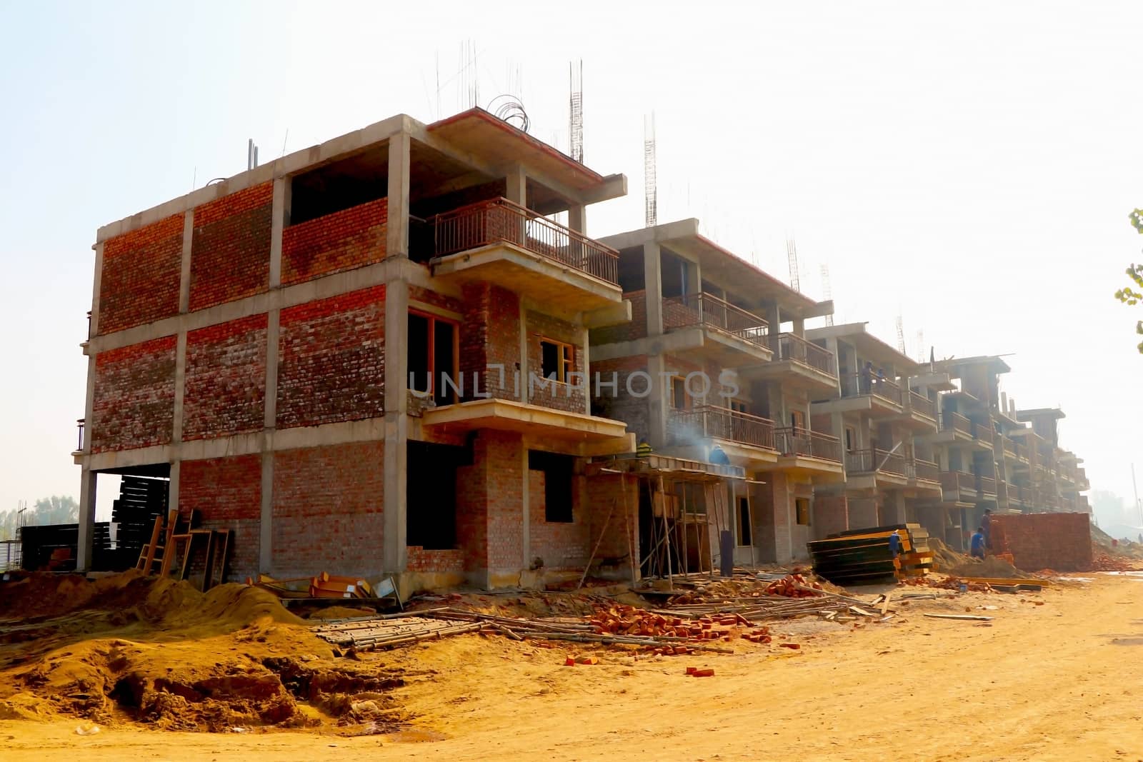 Ahmedabad, Gujrat, India,- March 2020 : Abstract view of an new construction of building in Ahmedabad