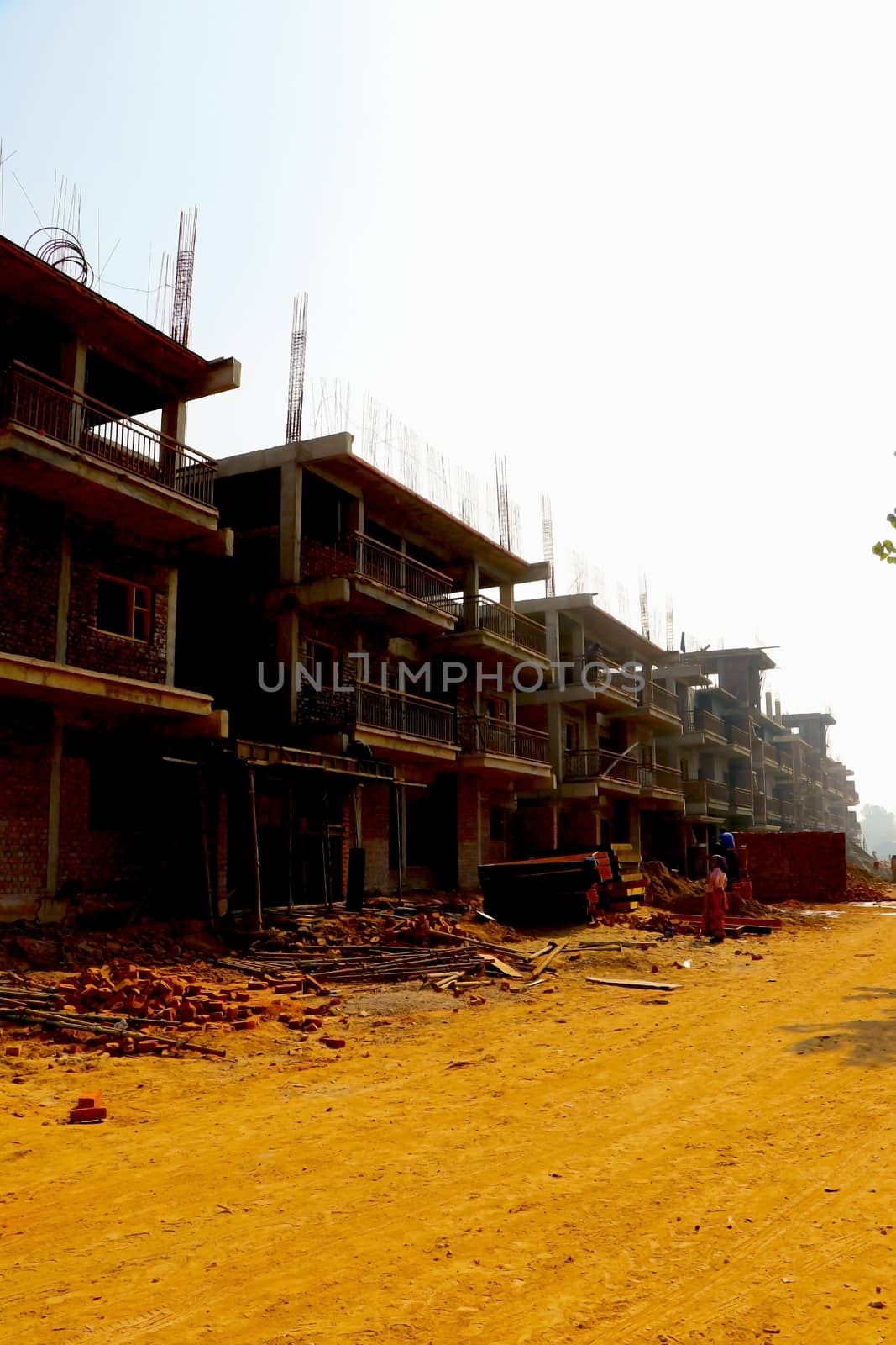 Ahmedabad, Gujrat, India,- March 2020 : Abstract view of an new construction of building in Ahmedabad