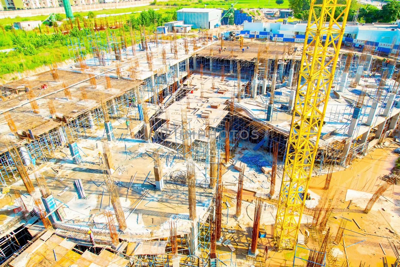 Jaipur, Rajasthan, India,- March 2020 : Abstract view of an new construction of buildings in Jaipur