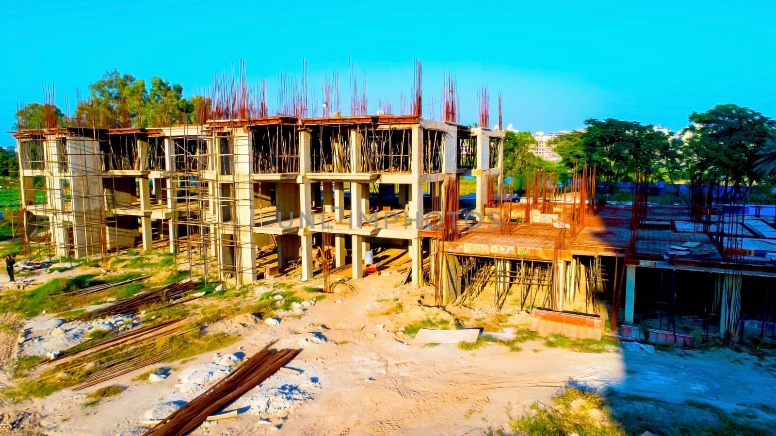 Kota, Rajasthan, India,- March 2020 : Labour is working on a new construction of buildings in Kota