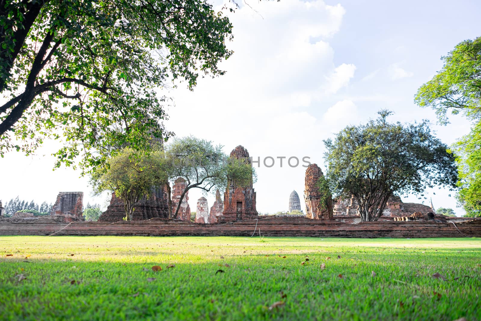 Architecture of the Famous Old Temple in Ayutthaya, Temple in Phra Nakhon Si Ayutthaya Historical Park, Ayutthaya Province, Thailand