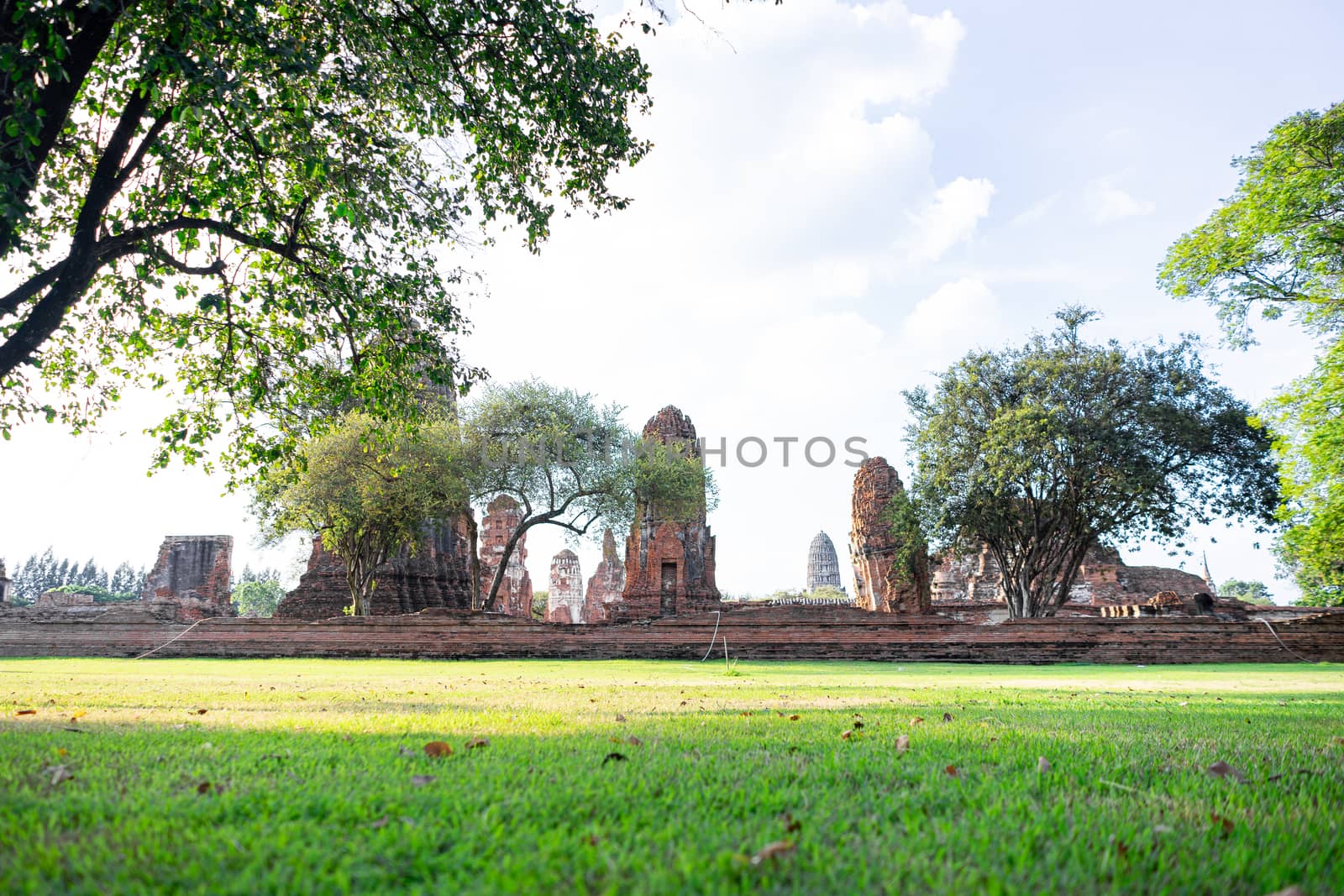 Architecture of the Famous Old Temple in Ayutthaya, Temple in Ph by ToonPhotoClub