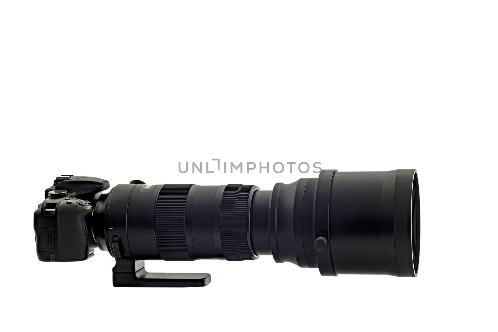 Super Telephoto Zoom Lens On digital Camera Isolated on White by stockbuster1