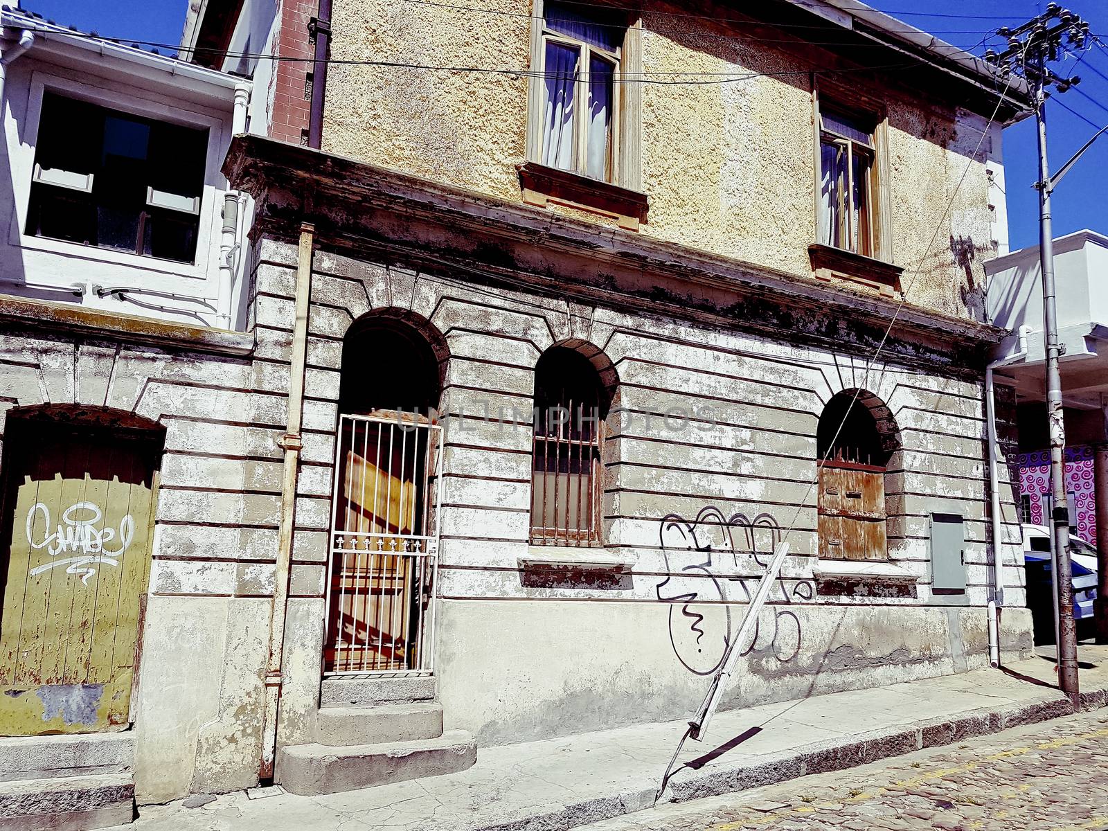 Bad areas and old buildings in Cape Town South Africa.