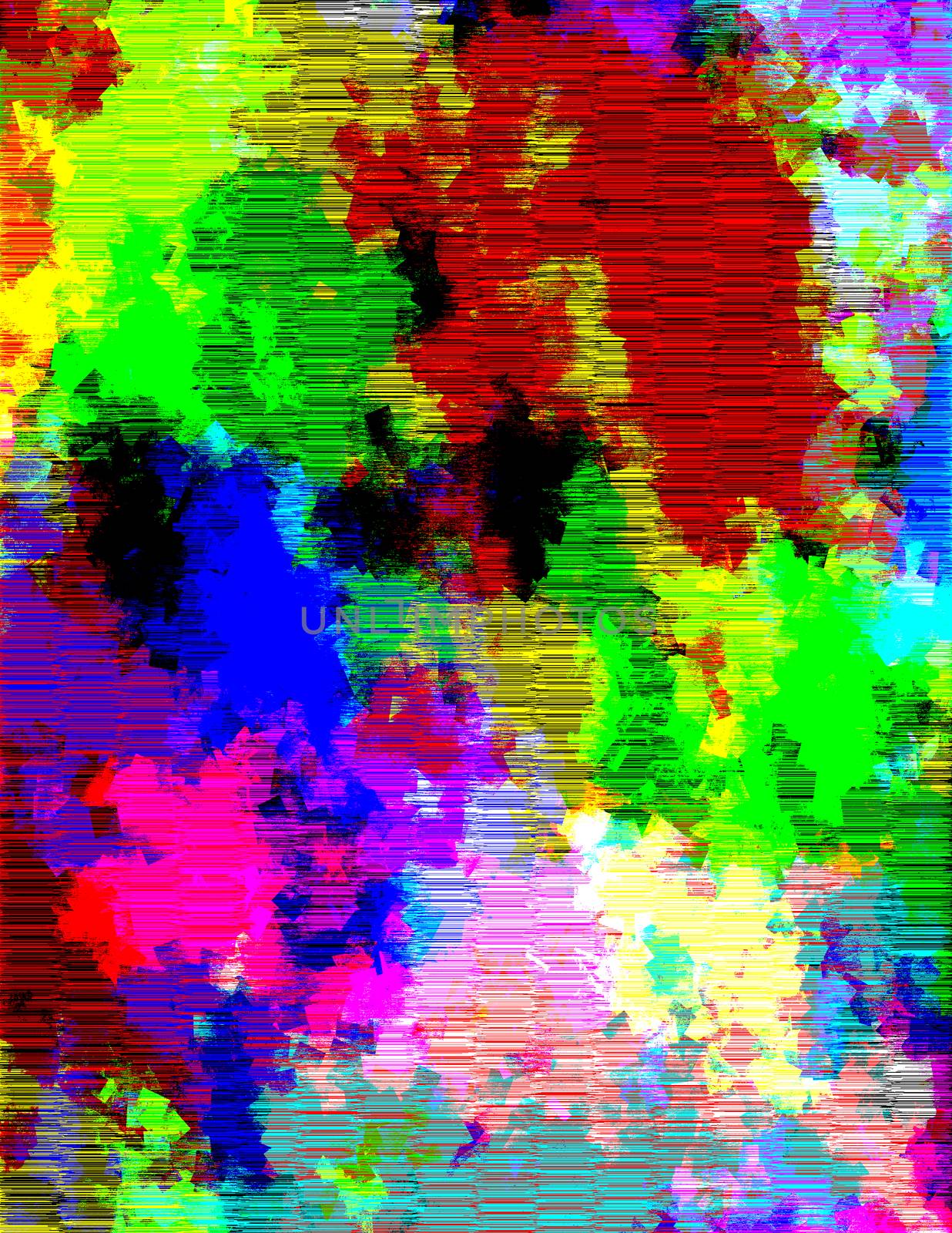 Multihued Vivid Background Colorful Stains and Lines