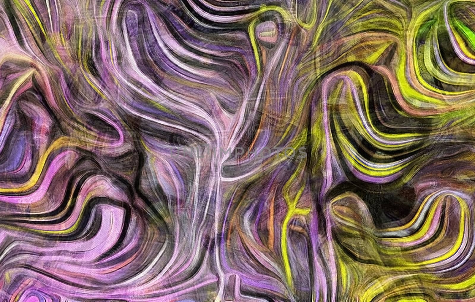 Fluid lines of color movement. 3D rendering.