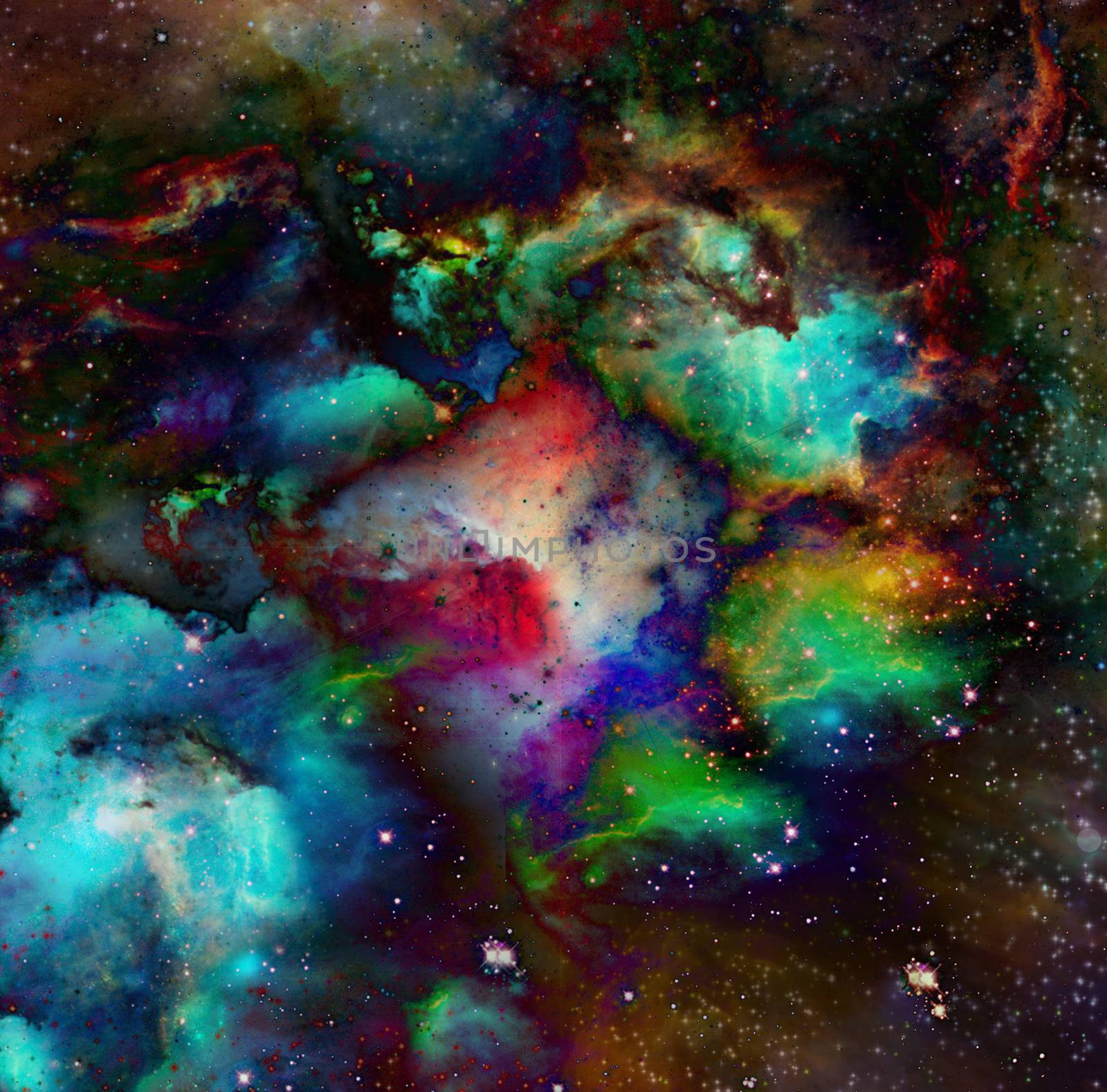 Nebulae, stars, galaxies. Vivid colors.