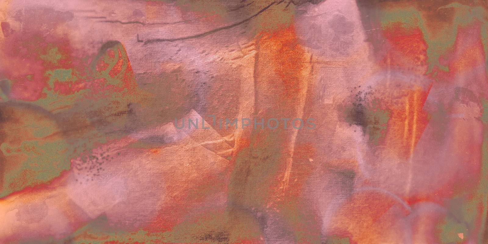 Copper strokes abstract painting. 3D rendering