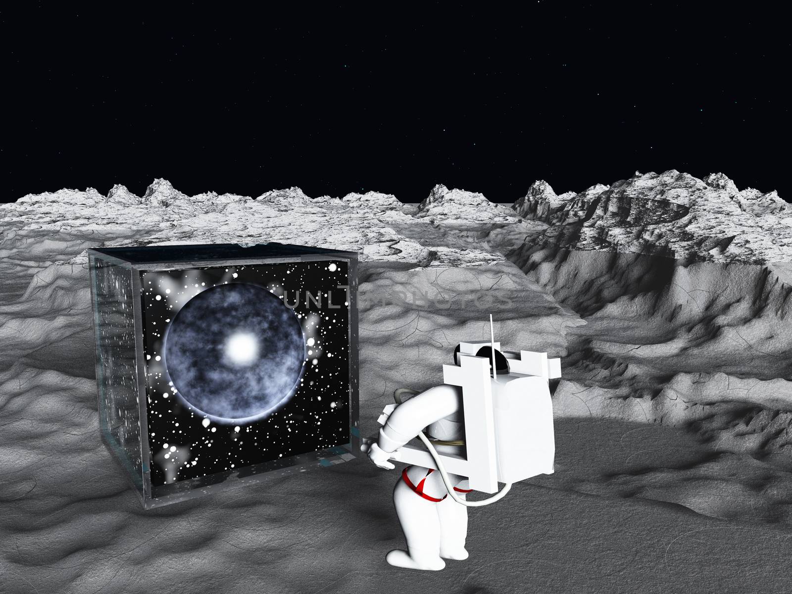 Astronaut found galactic cube on moon surface