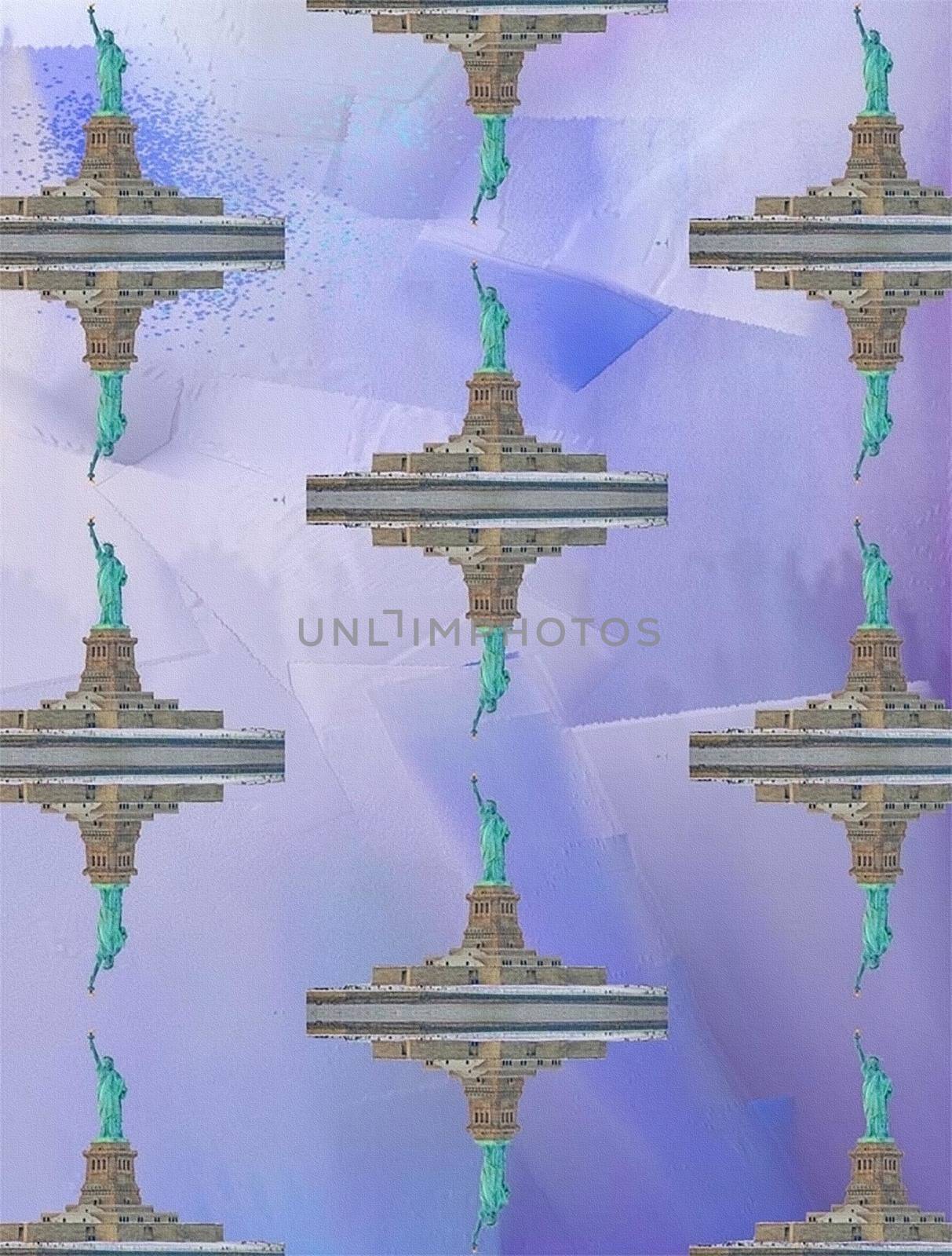 Pattern of Liberty statue. 3D rendering.