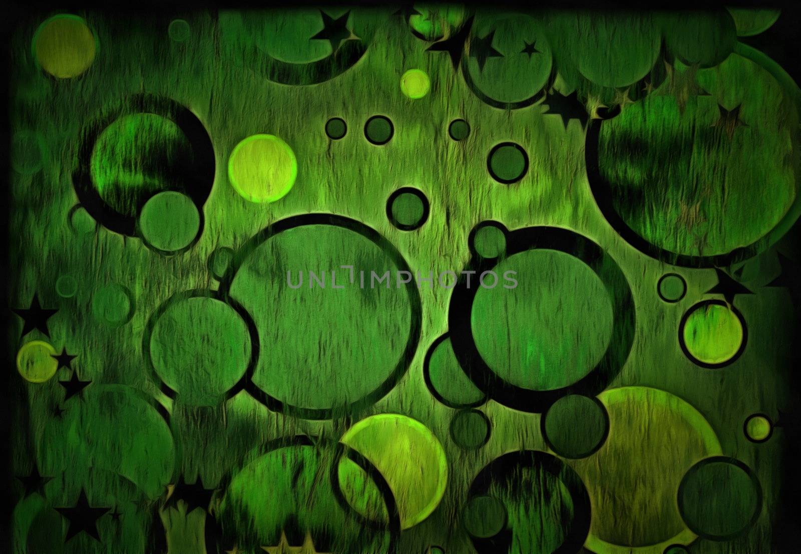 Circular Forms and Green Color Abstract