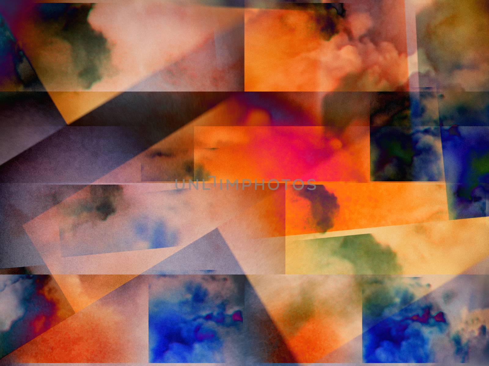 Colorful clouds with overlapping rectangular layers