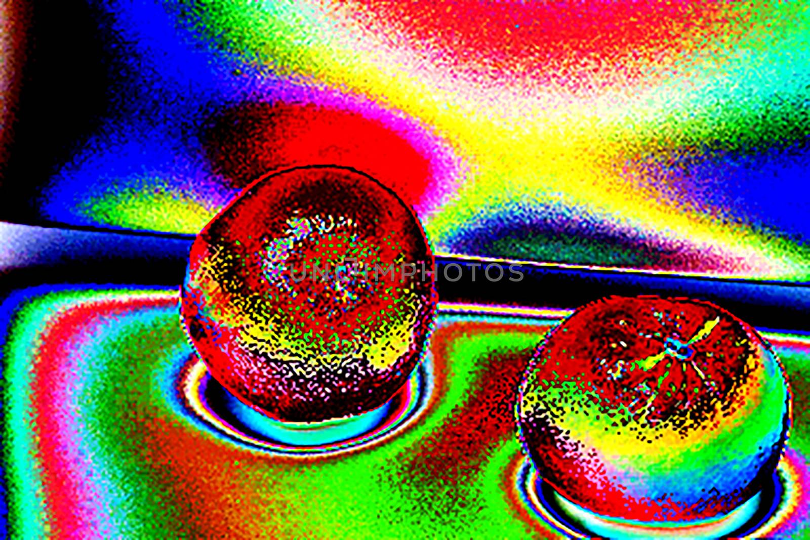 Colorful psychedelic balls. 3D rendering