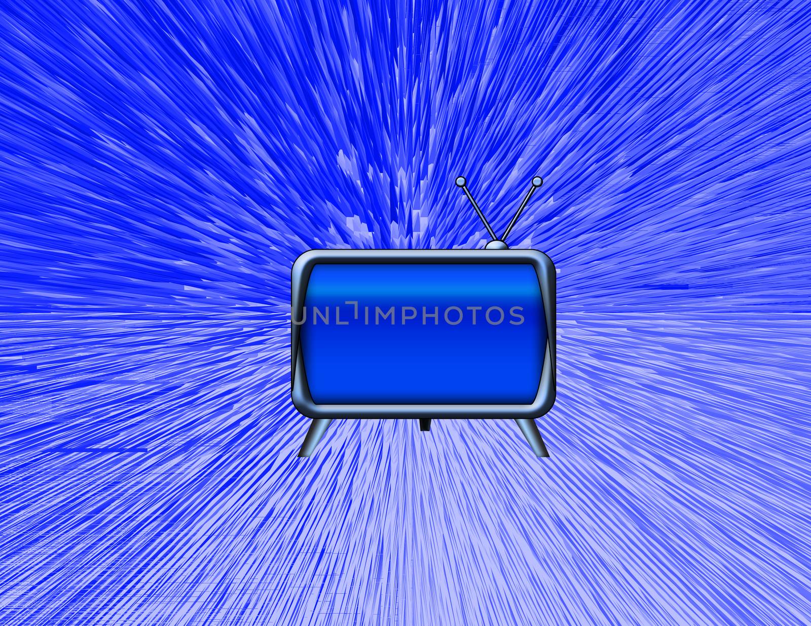 Old TV set on abstract background