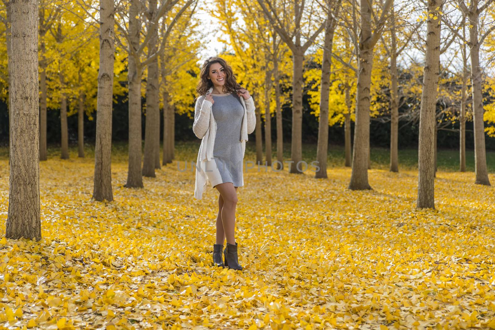 Brunette Model In Fall Foliage by actionsports