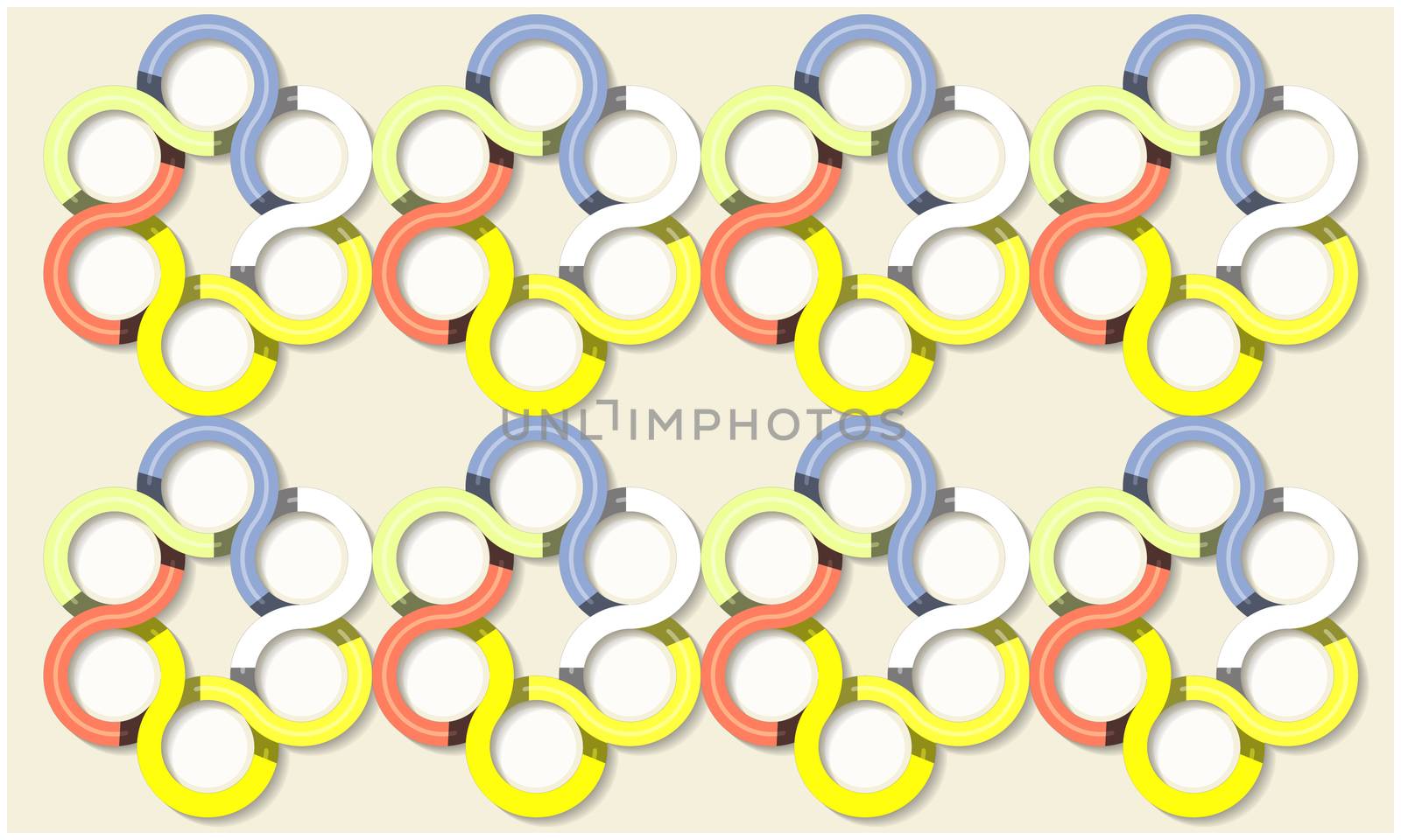 digital textile design of circles on abstract background