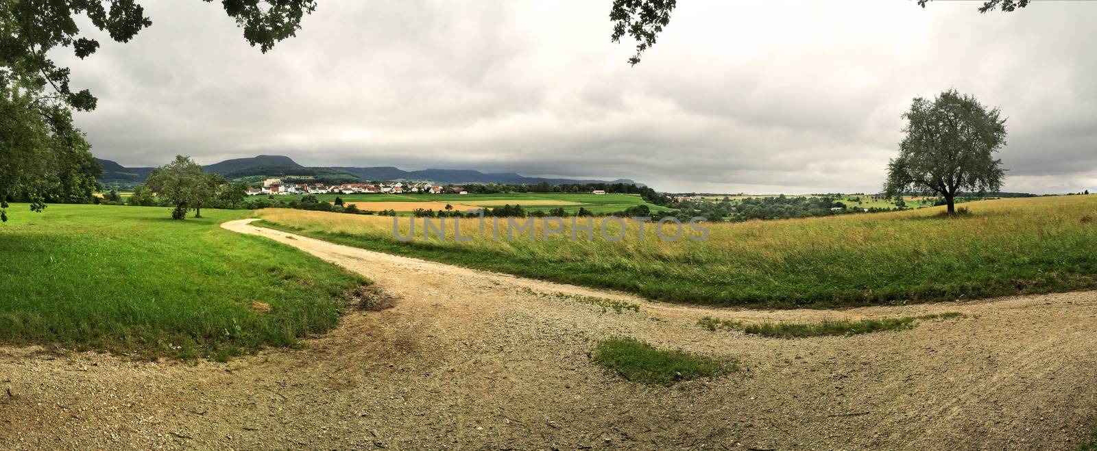 panoramic view to the Swabian highlands in Germany