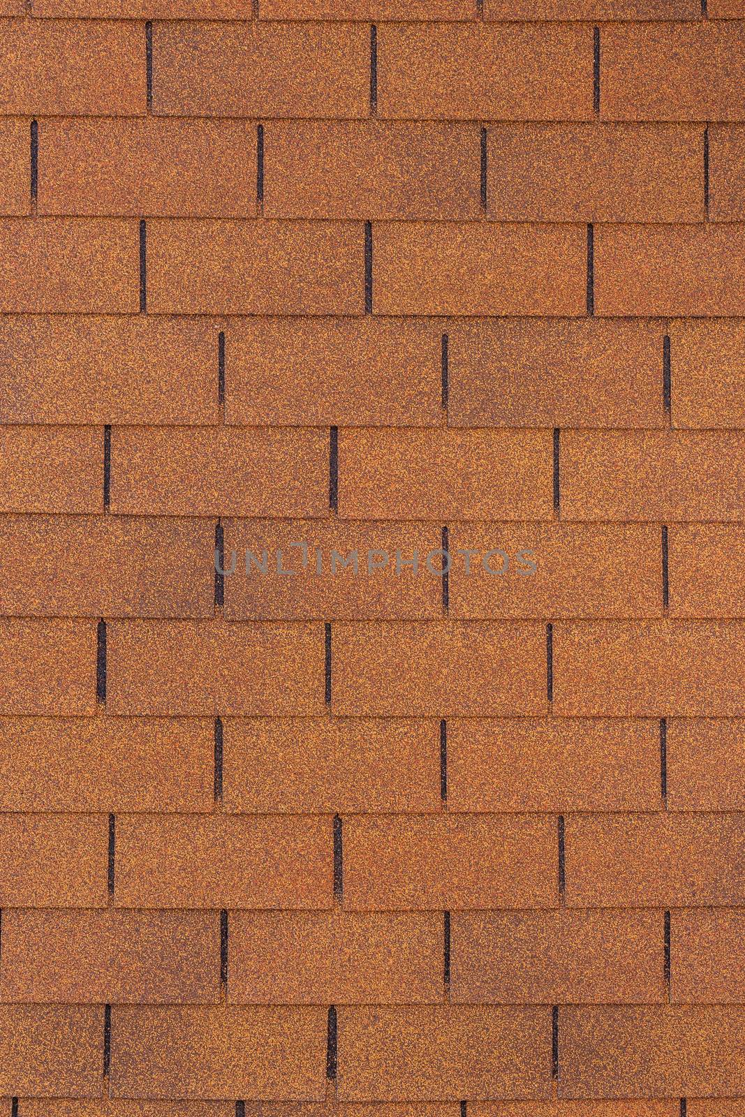brown flexible roof tile flat background and texture, rectangular form.
