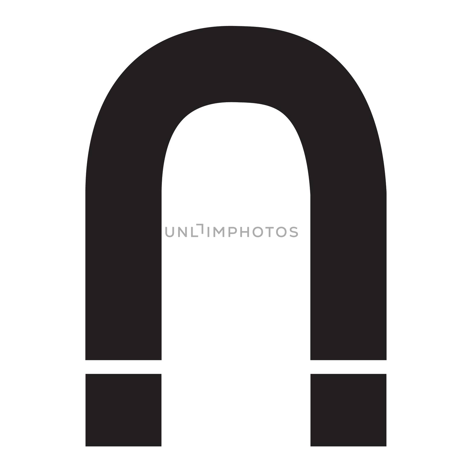 Magnet icon on white background. black magnet sign. flat style. magnetism icon icon for your web site design, logo, app, UI. physics symbol.