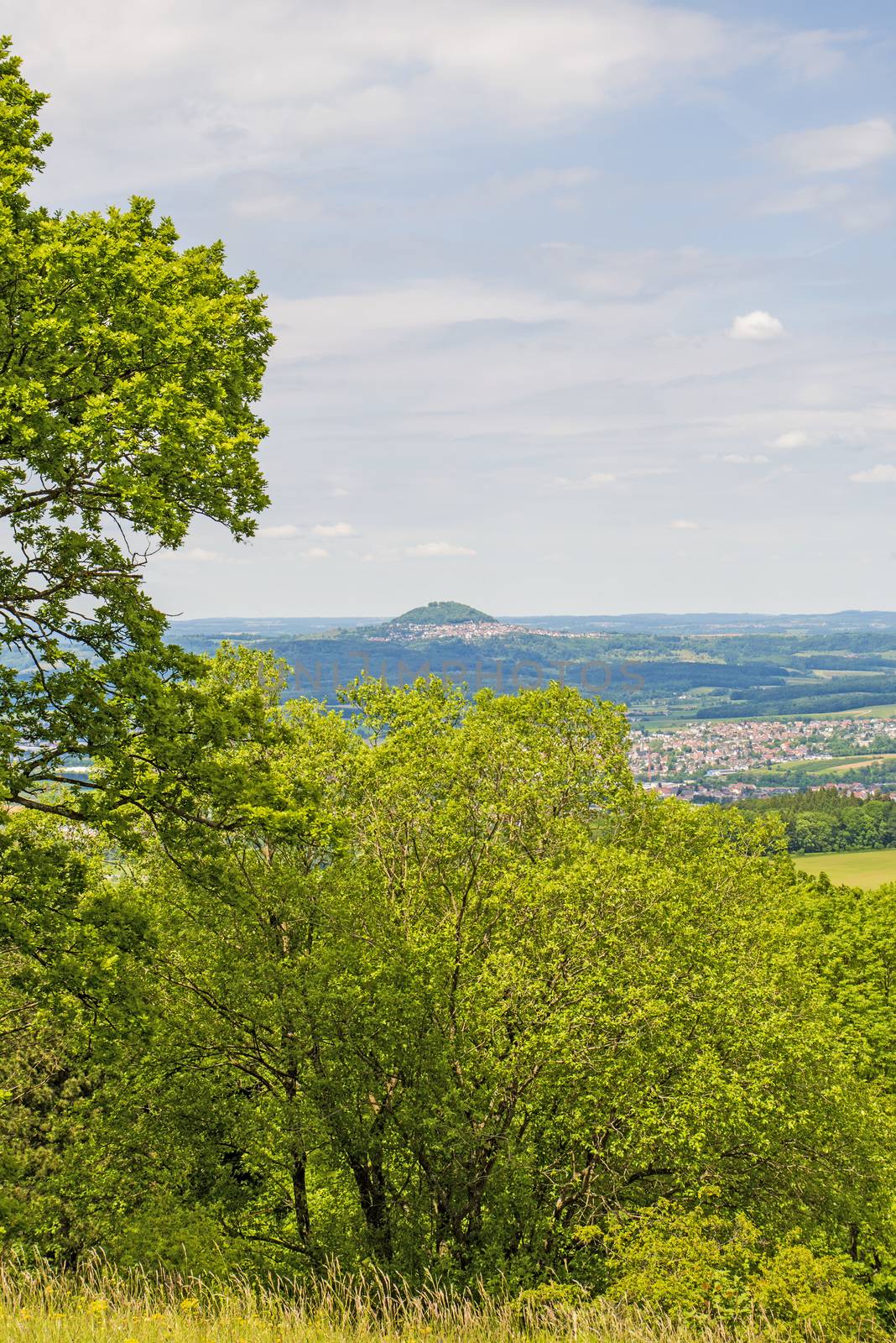 Panoramic view to the German emperor hill Hohenstaufen