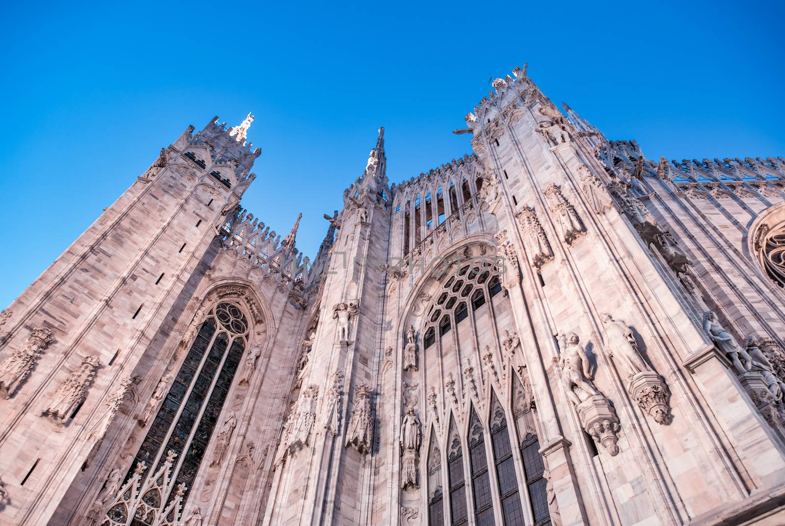 Milan, Italy. Amazing view of Milano Duomo, the Cathedral at sunset.