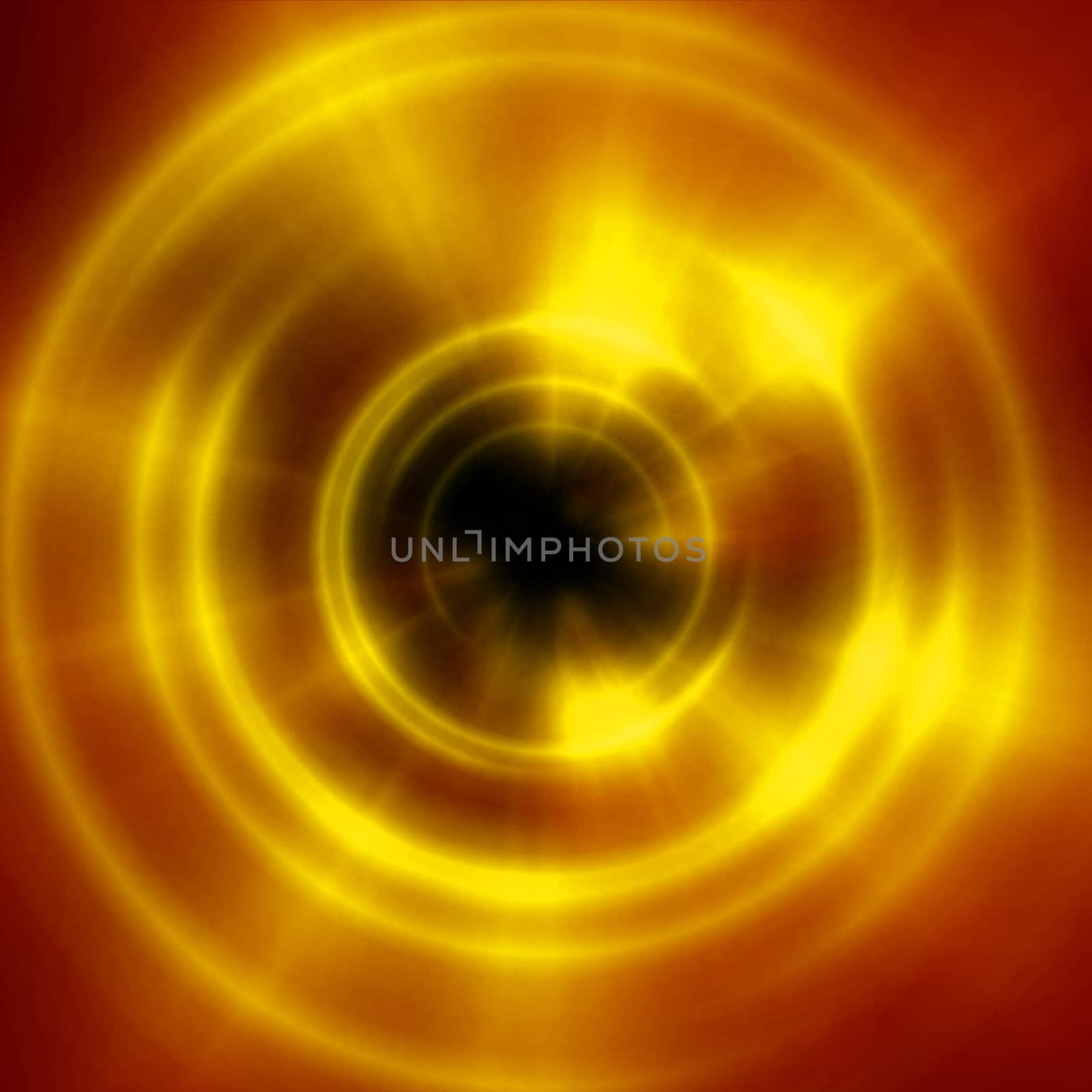 Round concrete tunnel with light ray ring, abstract illustration