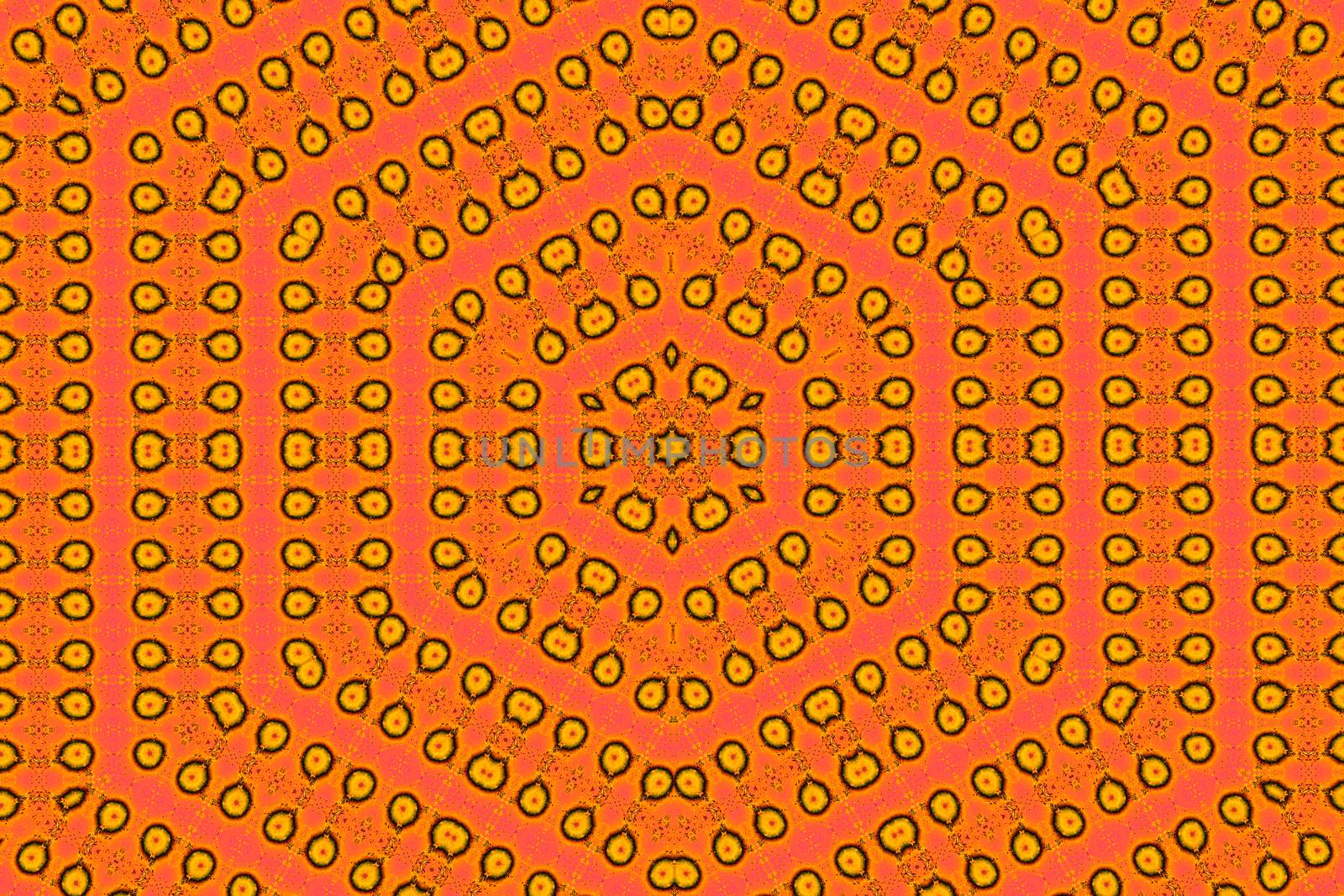 Kaleidoscope seamless orange colours abstract background pattern stock photo
