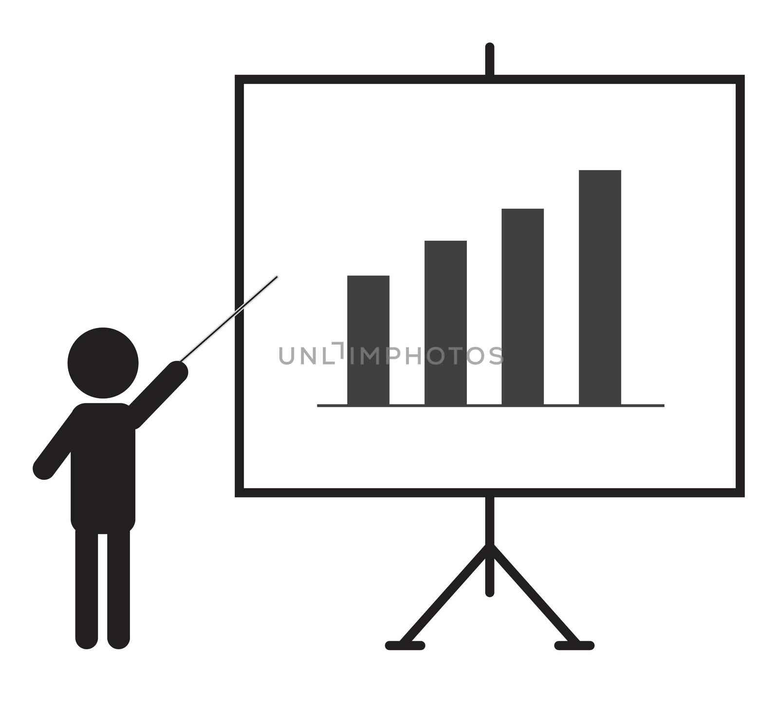 Training icon on transparent background. flat style. an presenting something on a board sign. presentation icon for your web site design, logo, app, UI.