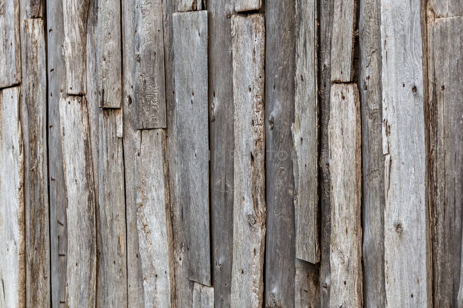 gray messy wooden planks wall suface texture and background.