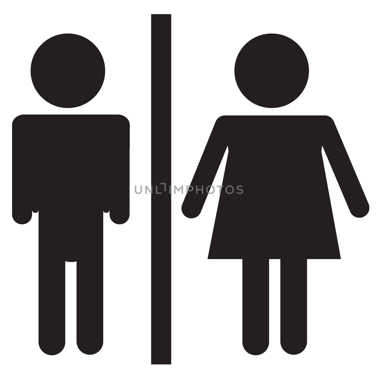man and women icon on transparent background. flat style. men women toilet sign. toilet icon for your web site design, logo, app, UI. gender black symbol.