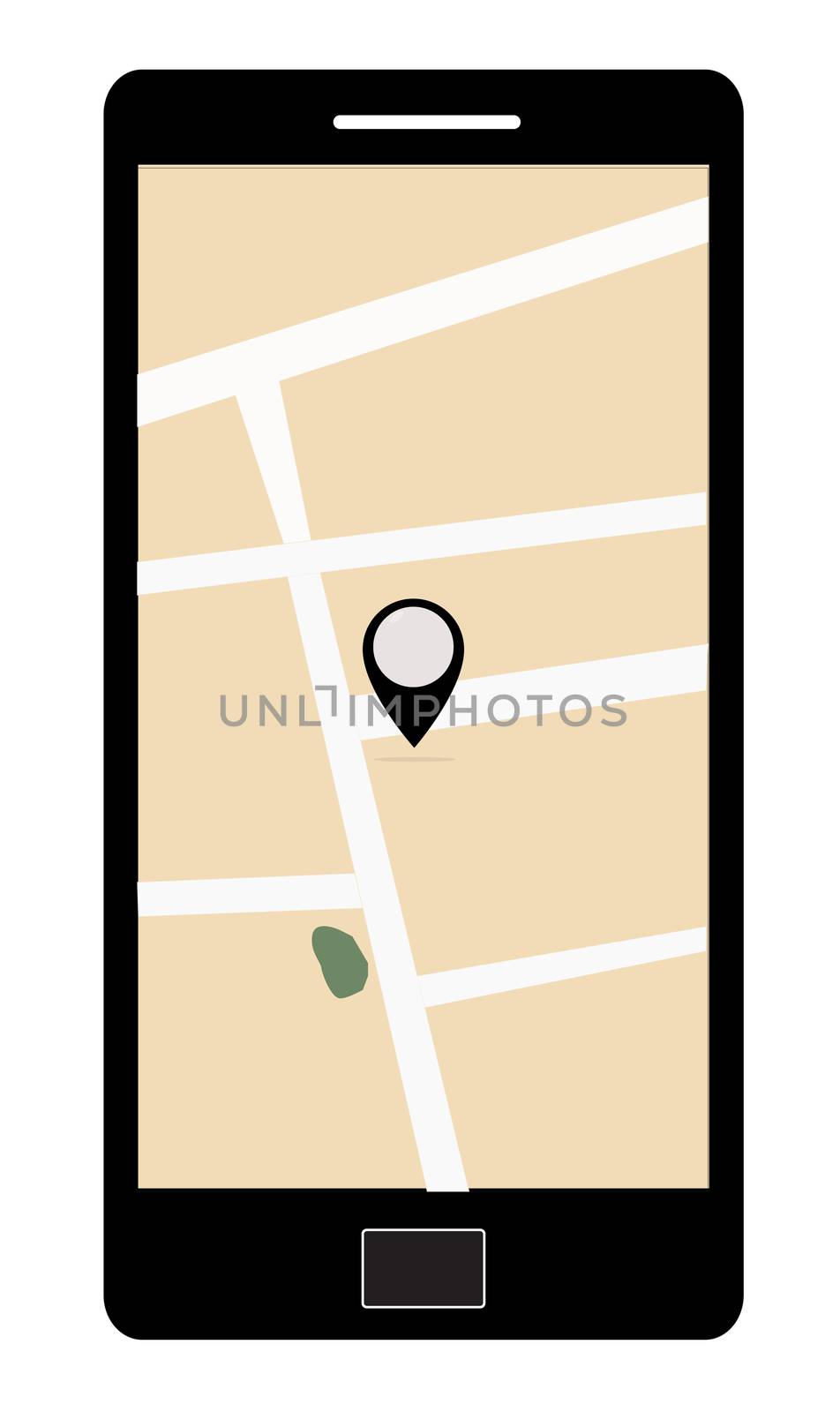 location map pin on phone