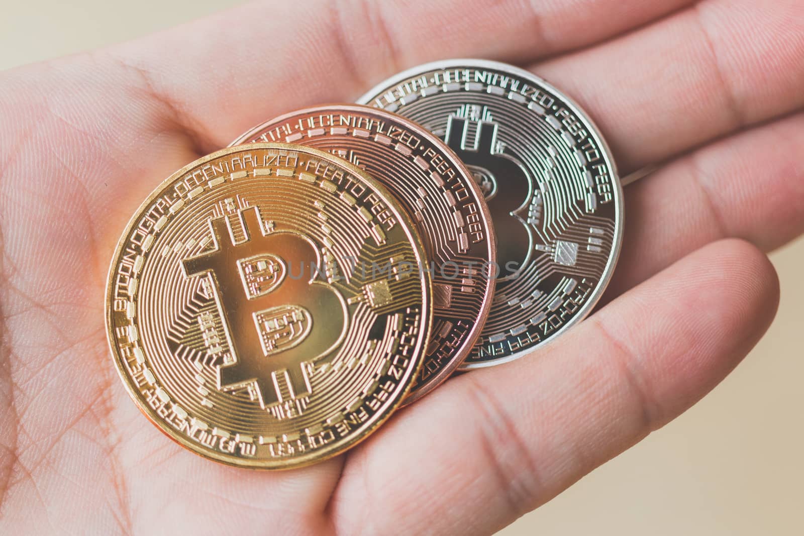Bitcoin Cryptocurrency Digital Bit Coin BTC Currency Technology Business Internet Concept.