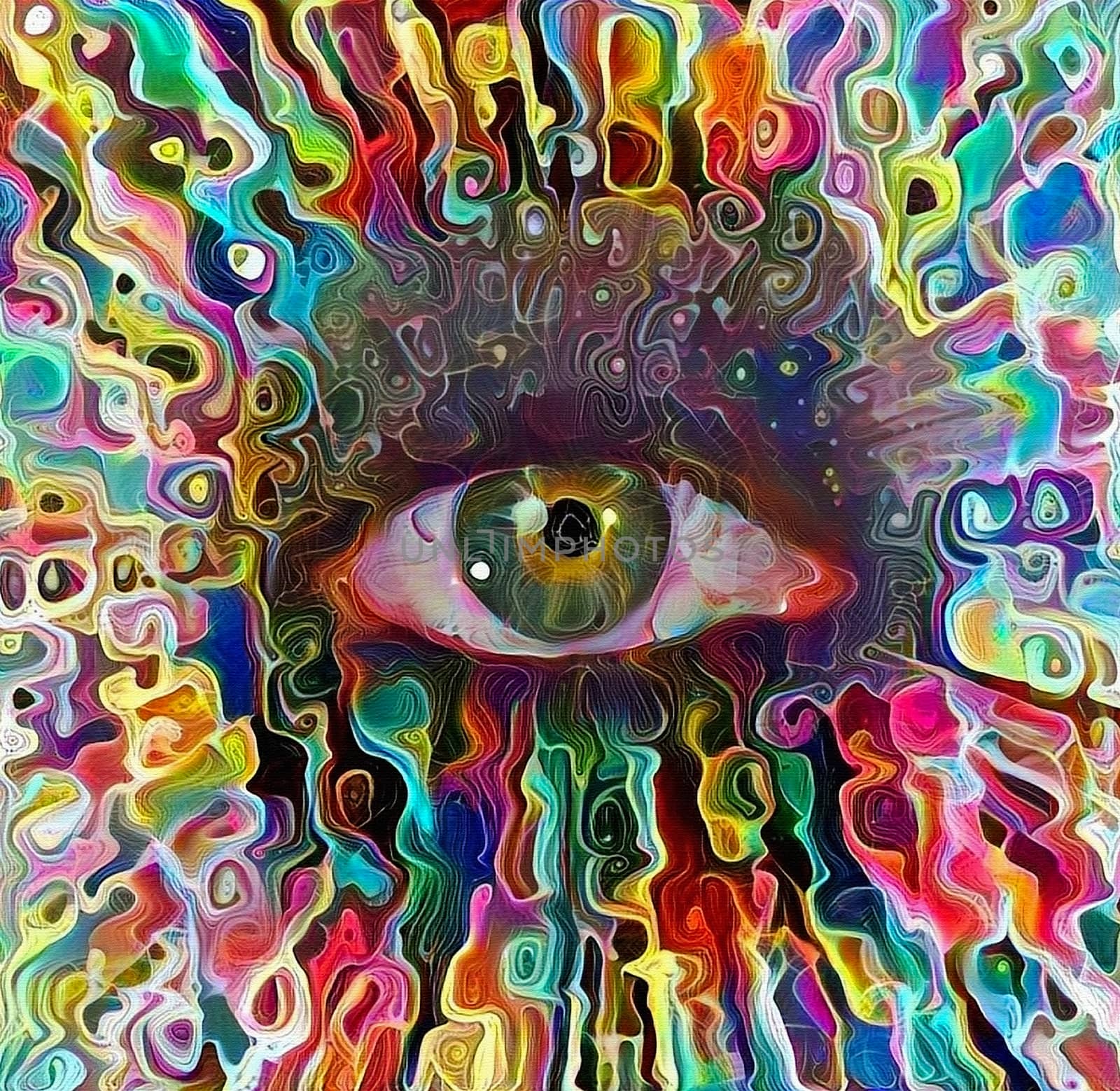 Abstract painting. Colorful Eye