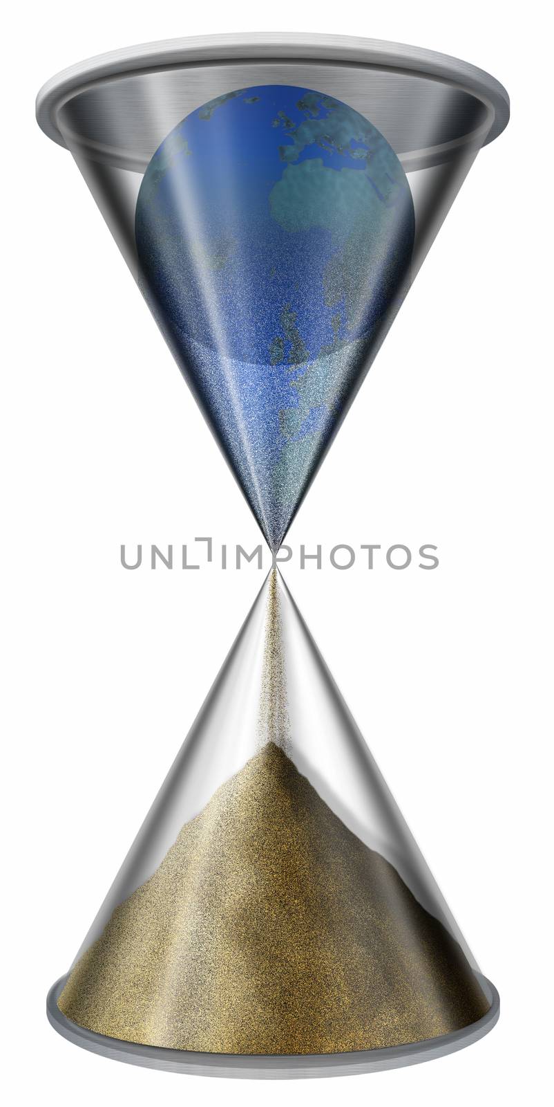 Planet Earth inside hourglass